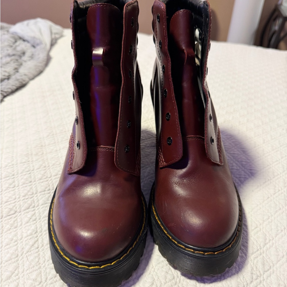 Dr. Martens Persephone Dark Red Combat Boots
